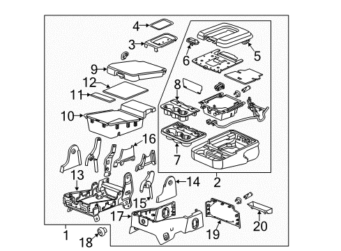 2017 Cadillac Escalade Front Seat Components Diagram