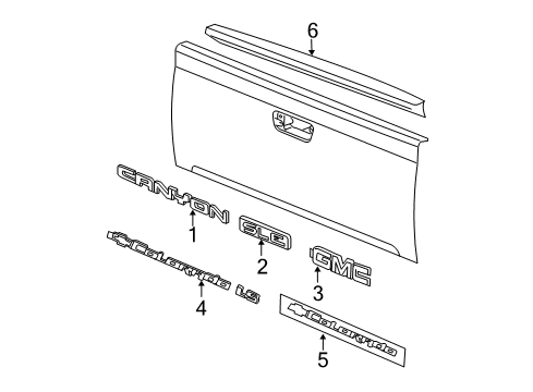 2004 Chevy Colorado Exterior Trim - Pick Up Box Diagram