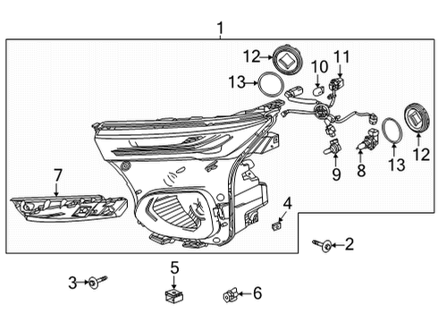 2023 Chevy Trailblazer Headlamp Components Diagram