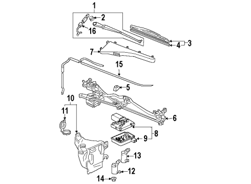 2002 Oldsmobile Silhouette Windshield - Wiper & Washer Components Diagram