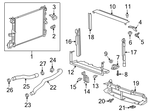 2019 Cadillac CT6 Coolant Temperature Sensor Diagram for 25186240