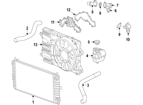 2021 Chevy Camaro Cooling System, Radiator, Water Pump, Cooling Fan Diagram