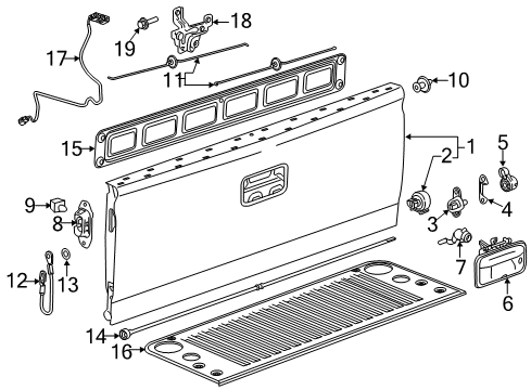 2016 GMC Sierra 2500 HD Tail Gate Diagram