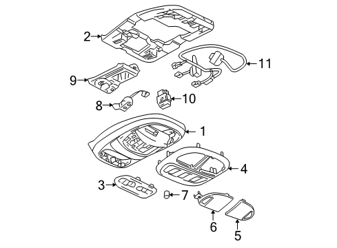 2009 GMC Envoy Overhead Console Diagram