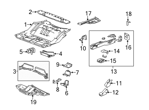 2010 GMC Terrain Rear Body - Floor & Rails Diagram