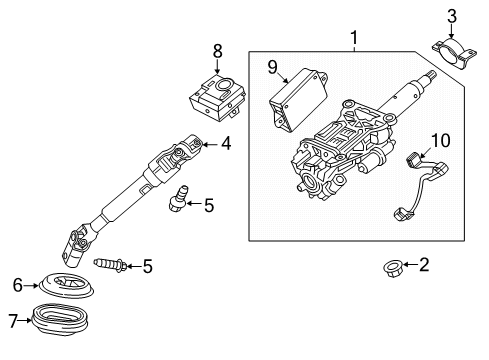 2017 Cadillac XT5 Steering Column Diagram for 84066366