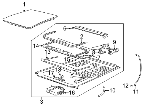 2000 Saturn LS Sunroof Switch, Opel Gray Diagram for 9135541