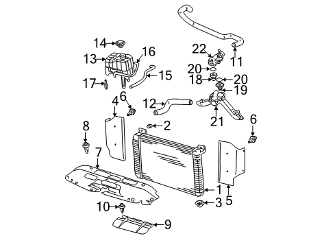 2001 GMC Sierra 2500 HD Radiator Diagram for 89018318