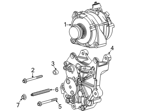 2024 GMC Sierra 3500 HD Mount Bracket Diagram for 12702537
