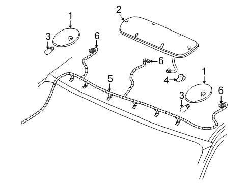 2001 GMC Sierra 3500 Roof Lamps Diagram