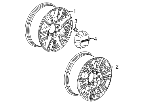 2020 GMC Sierra 2500 HD Hub Cap Diagram for 23378309