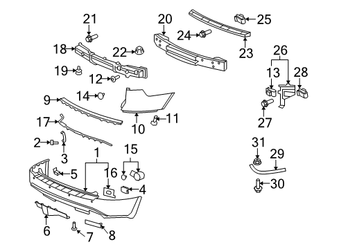 2011 Buick Enclave Rear Bumper Diagram