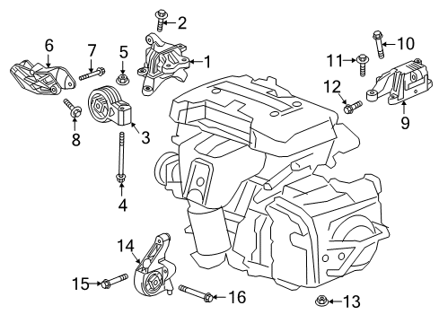 2019 Buick Envision Engine & Trans Mounting Diagram