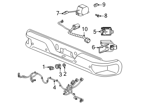 2019 Chevy Silverado 1500 LD Electrical Components - Rear Bumper Diagram