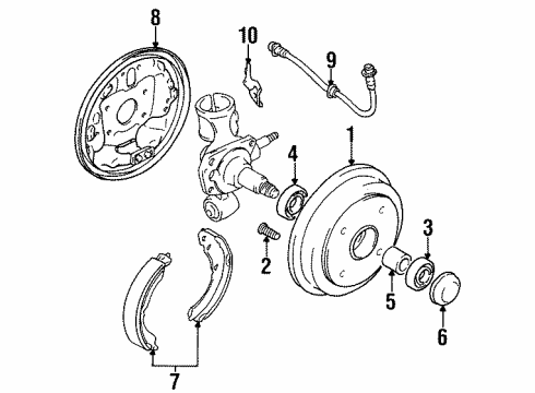 2000 Chevy Metro Wheel Stud Diagram for 96062532