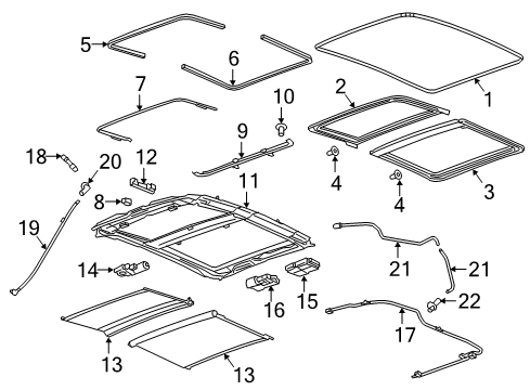 2016 Cadillac CT6 Sunroof Diagram