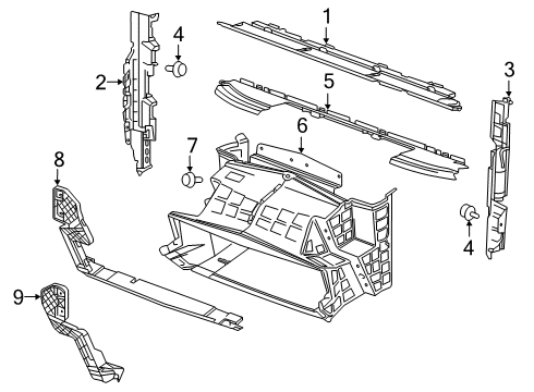 2021 GMC Sierra 1500 Splash Shields Diagram