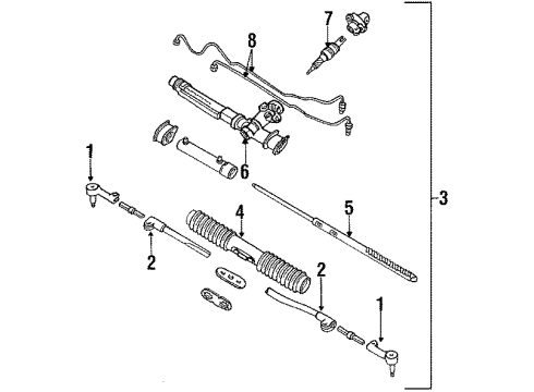 1988 Chevy Beretta P/S Pump & Hoses, Steering Column, Steering Gear & Linkage Diagram