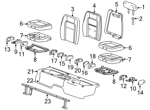 2020 Chevy Colorado Rear Seat Components Diagram
