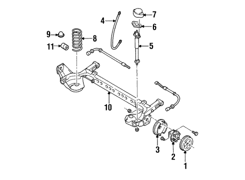 1991 Chevy Beretta Rear Suspension Components, Stabilizer Bar & Components Diagram