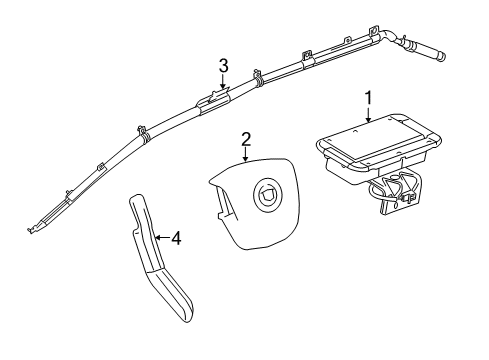 2014 Cadillac SRX Air Bag Components Diagram