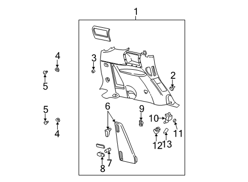 2002 Buick Rendezvous Interior Trim - Quarter Panels Diagram