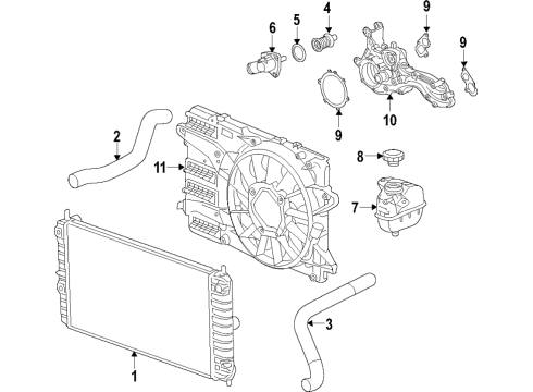 2021 Chevy Camaro Fan Assembly Diagram for 85516898