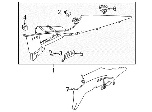 2017 Buick LaCrosse Interior Trim - Quarter Panels Diagram
