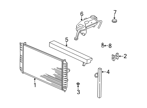 2001 Pontiac Grand Am Radiator & Components Diagram