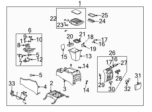 2001 GMC Sierra 3500 Center Console Diagram