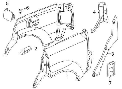 2007 Saturn Vue Quarter Panel & Components Diagram