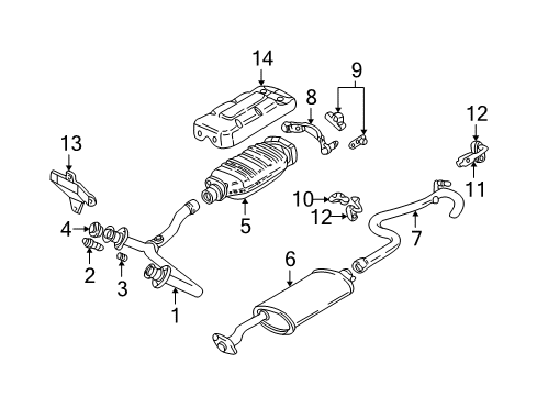 1994 GMC Sonoma Exhaust Components Diagram