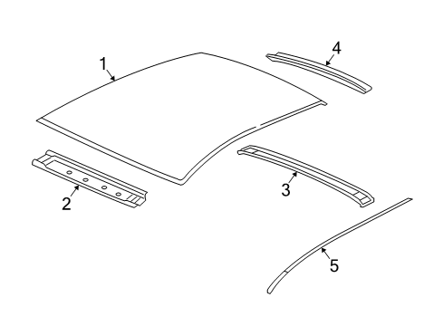 2009 Pontiac G5 Roof Molding, Passenger Side Diagram for 15827357