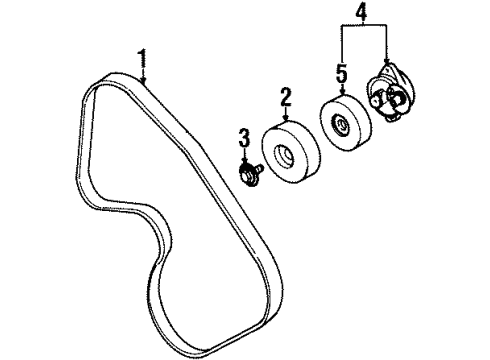 1998 Saturn SC2 Serpentine Belt Diagram for 21008367