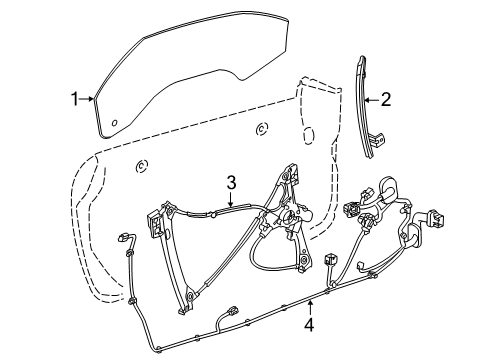 2011 Cadillac CTS Door - Glass & Hardware Diagram