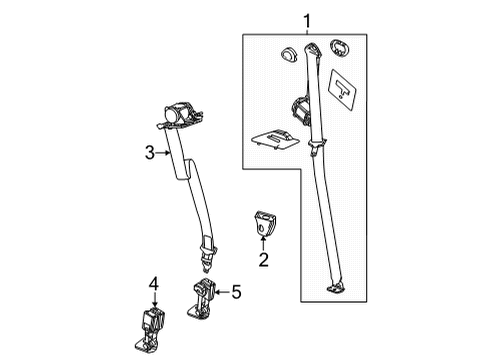 2021 GMC Yukon XL Seat Belt Diagram