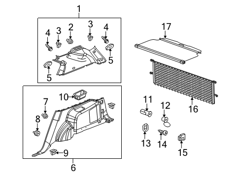 2015 Chevy Equinox Interior Trim - Quarter Panels Diagram