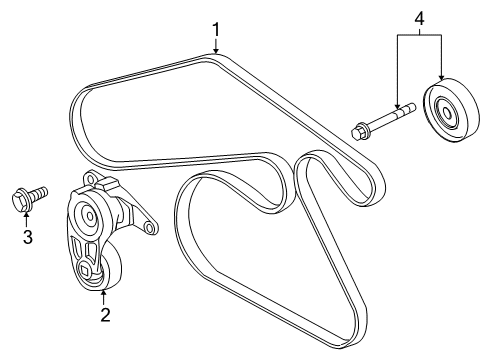 2010 GMC Terrain Belts & Pulleys Diagram