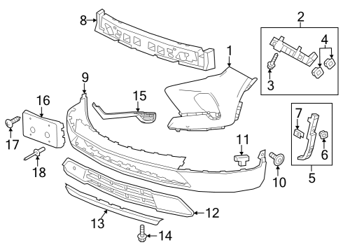 2023 Chevy Blazer Bumper & Components - Front Diagram