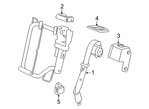 2009 GMC Yukon Rear Seat Belts Diagram 2 - Thumbnail