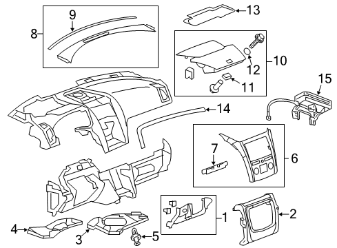 2012 Chevy Traverse Cluster & Switches, Instrument Panel Diagram