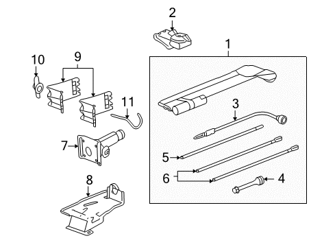 2011 GMC Sierra 1500 Jack & Components Diagram