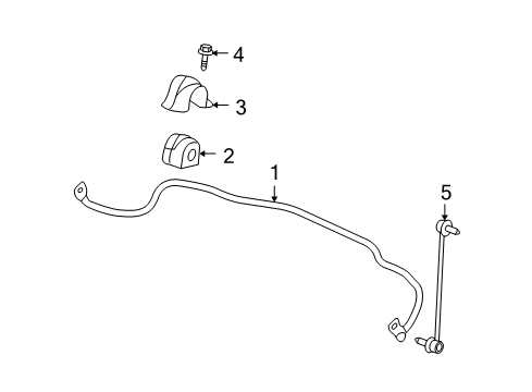 2009 Saturn Aura Stabilizer Bar & Components - Front Diagram