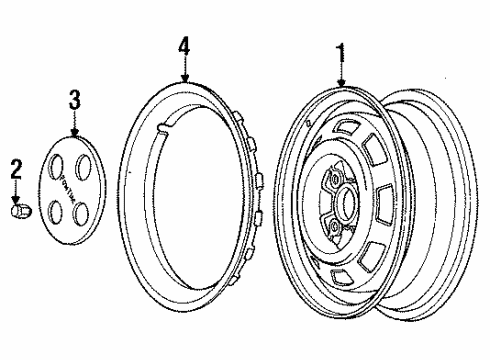1986 Chevy Spectrum Hub Cap Diagram for 94108641