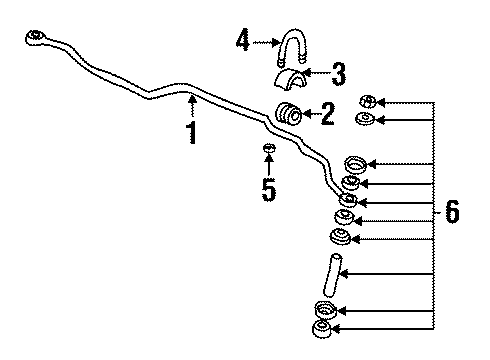 1998 Buick Skylark Stabilizer Bar & Components - Front Diagram