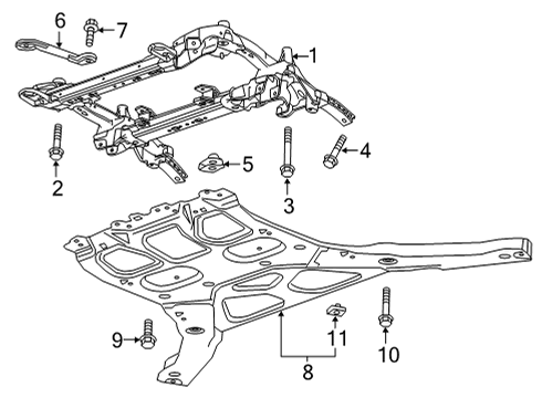 2022 Cadillac CT4 Diagonal Brace, Passenger Side Diagram for 23367632