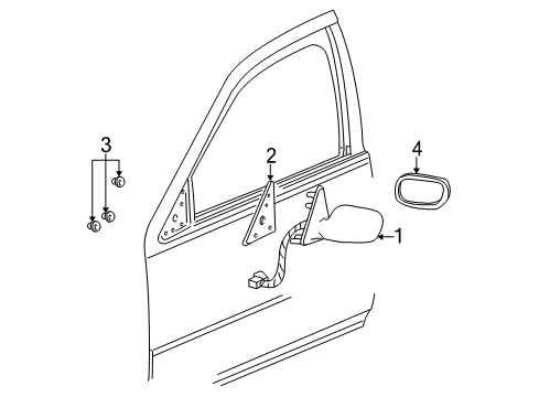 2000 Cadillac Seville Outside Mirrors Diagram
