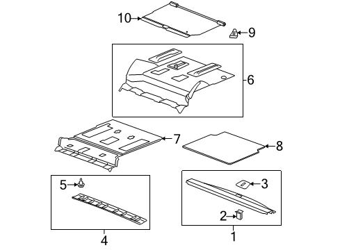 2008 Cadillac Escalade ESV Interior Trim - Rear Body Diagram