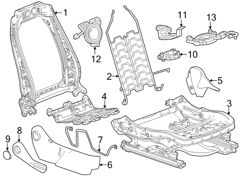 2023 GMC Canyon Passenger Seat Components Diagram