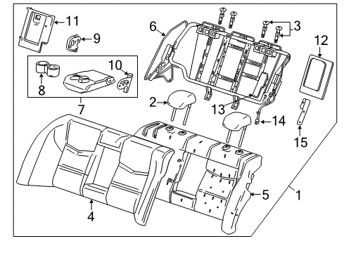 2013 Cadillac ATS Rear Seat Components Diagram